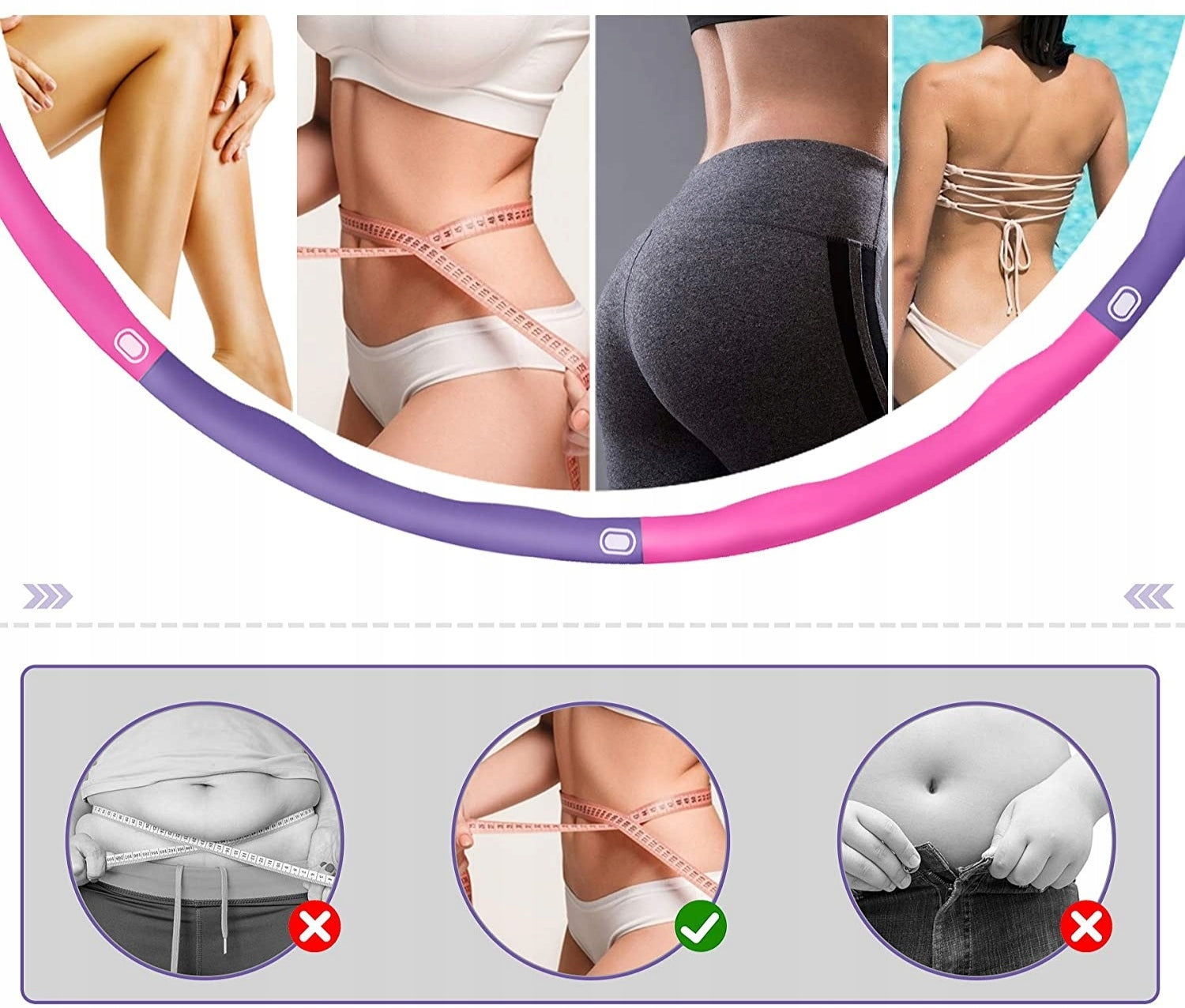 Hula hop massager with slimming projections 95 cm Color multicolor