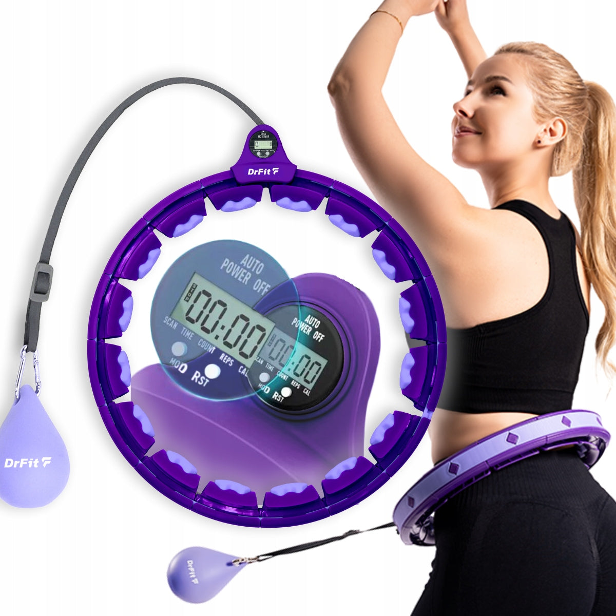Hula hop with calorie counter load with slimming projections DrFit