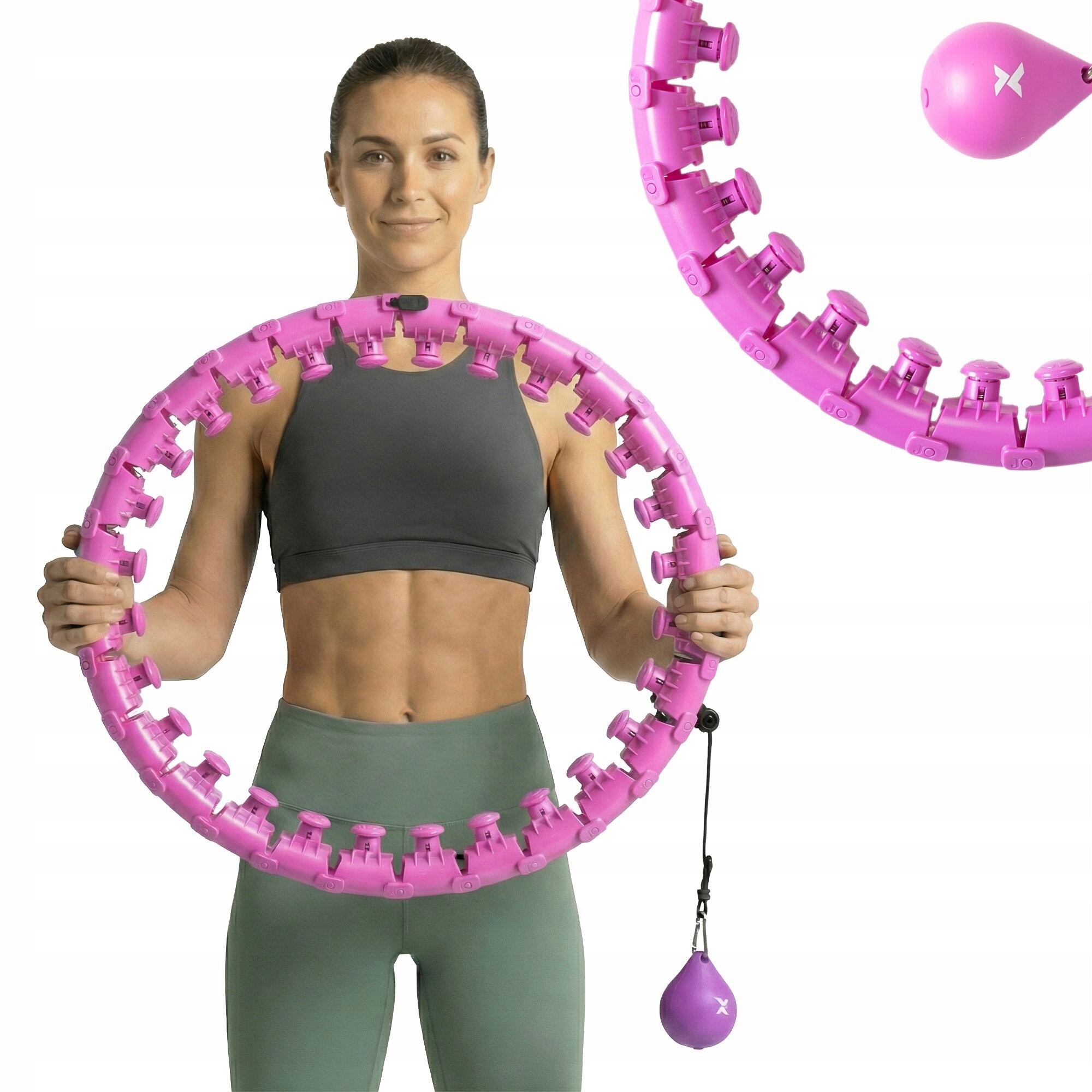 Hula hop with load XTREXO 100cm ADJUSTABLE WITH SLIMMING STUDS