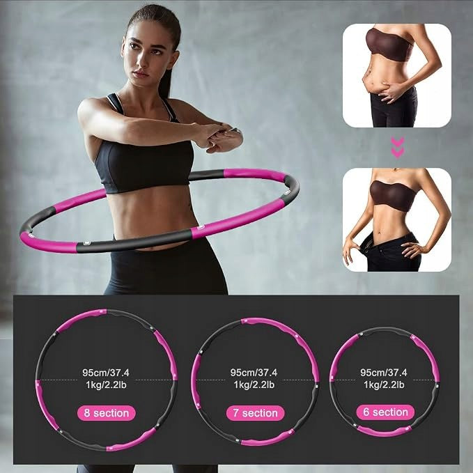 Hula hop with projections Aiweite 95 cm Adjustable pink Slimming Brand Aiweit