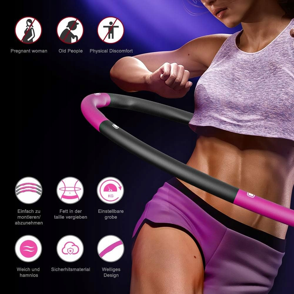 Hula hop with projections Aiweite 95 cm Adjustable pink Slimming Diameter 95 cm