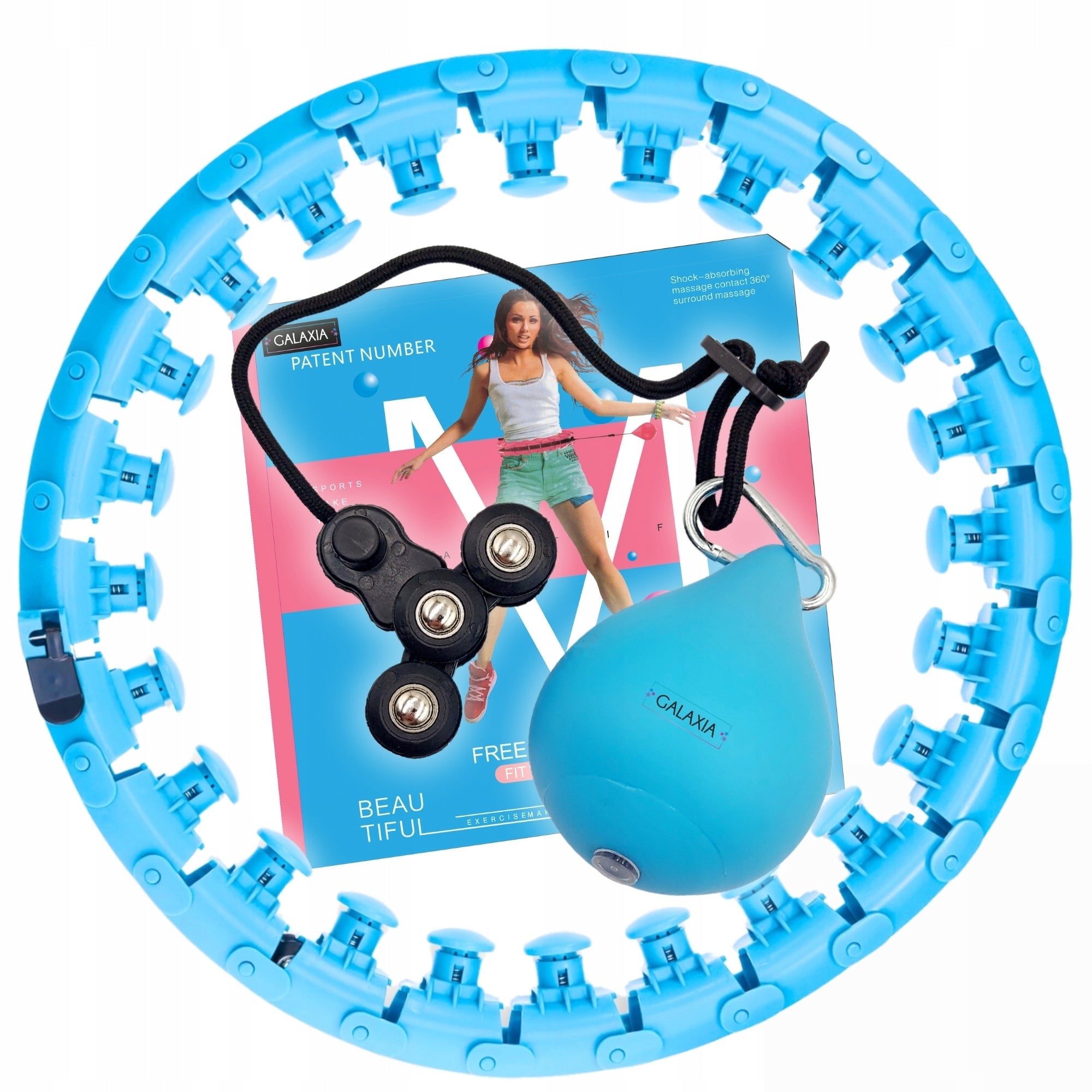 Hula hop with projections GALAXIA 50 cm blue
