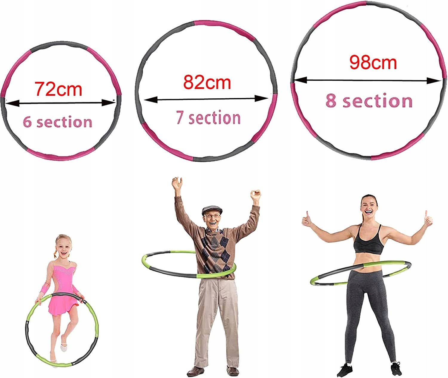 Hula hop with studs Reifen 95 cm multicolor Color multicolor