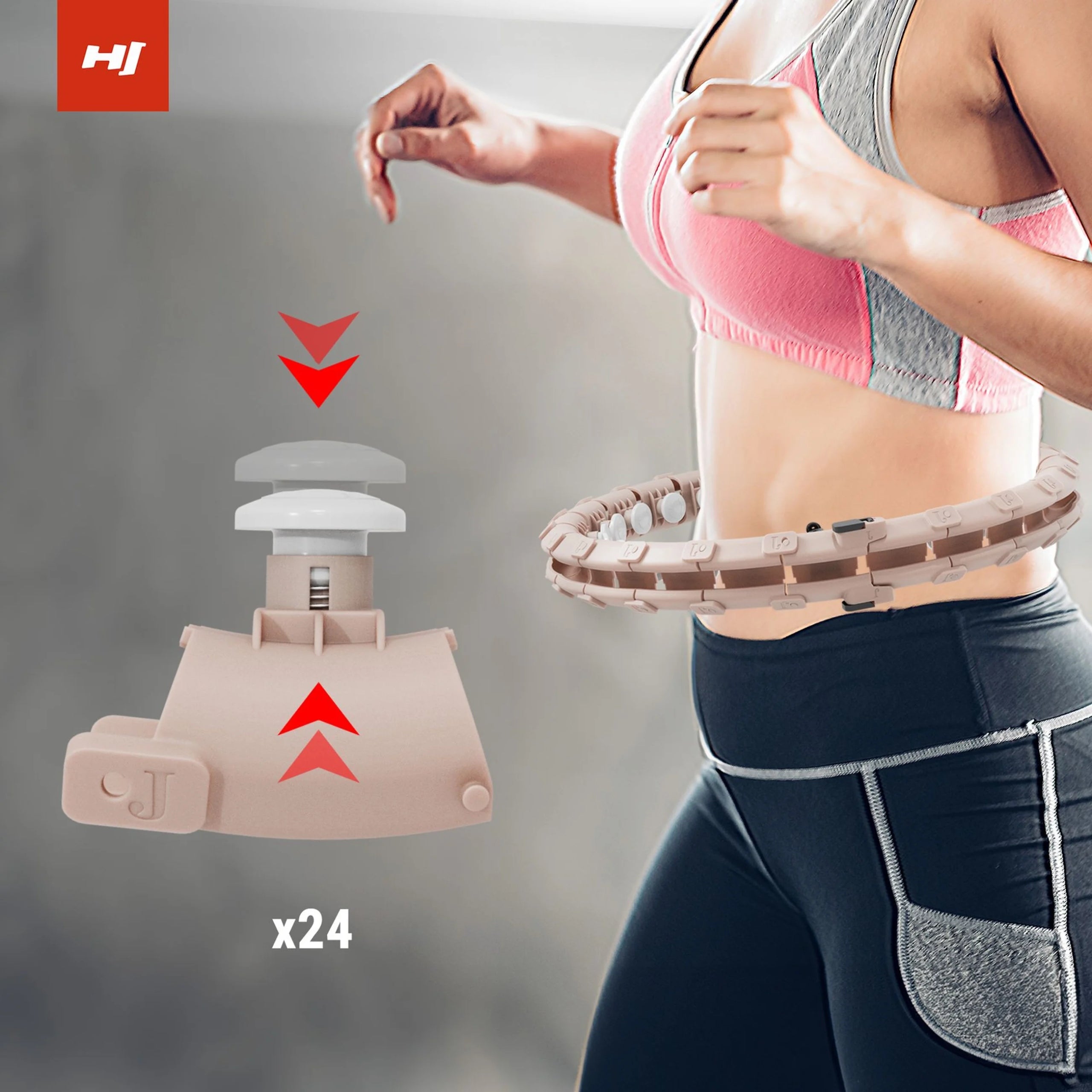 Hula hop with weight slimming studs adjustable 24 elements smart Packaging status original