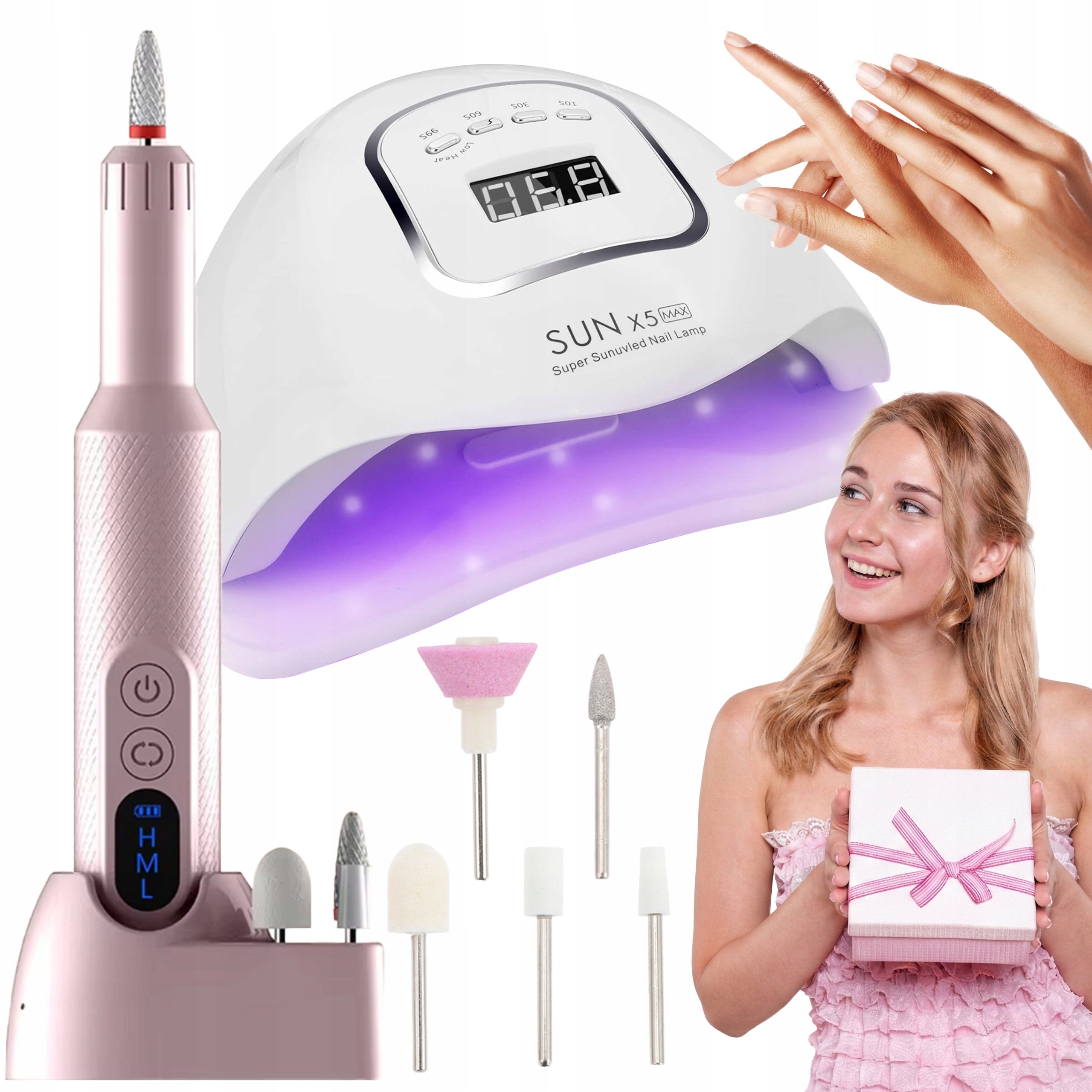 Hybrid Nail Set FOR GIFT UV LAMP 80W + PROFESSIONAL MILLING MACHINE
