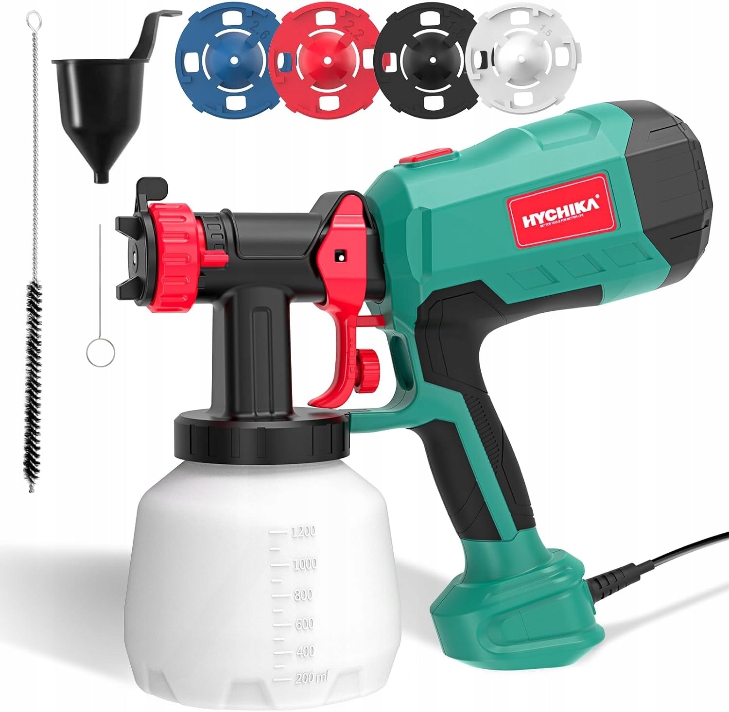 Hychika paint gun Hvlp 600W EP013 container 1200ml 3 nozzles Brand Hychika