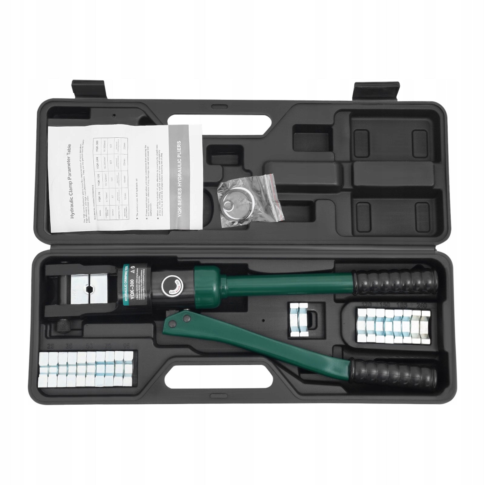 Hydraulic Wire Crimping Tool 12 Tons with 11 Dies, Easy to Operate