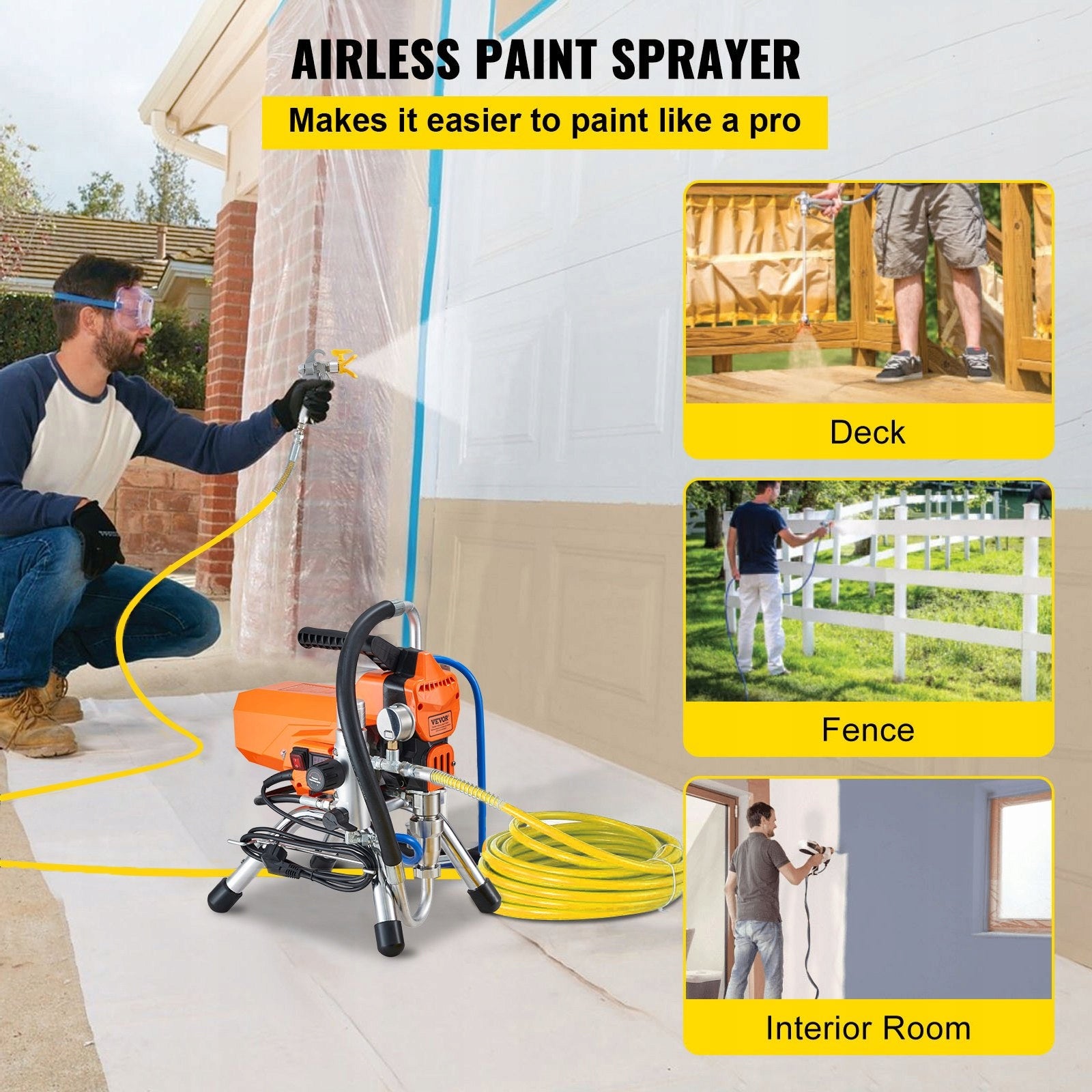 Hydrodynamic Airless Paint Spray Gun 2200W Spray Gun Packaging status original