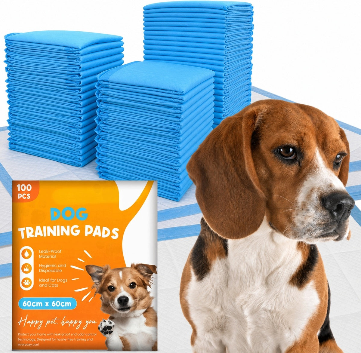Hygiene pads for dogs 100pcs 60x60 cm absorbent mats for dogs and cats