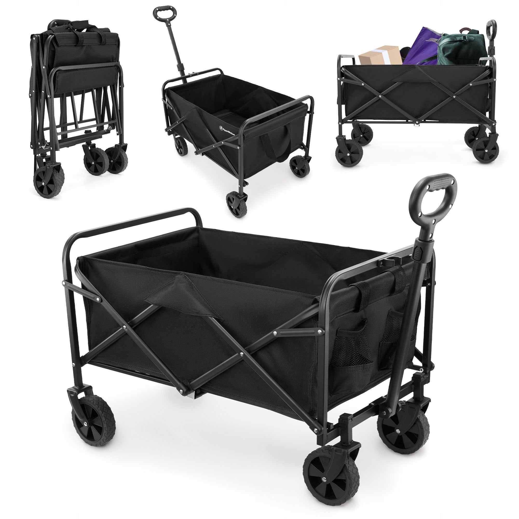 HyperMotion Folding Beach Hiking Cart - Black, 80 L