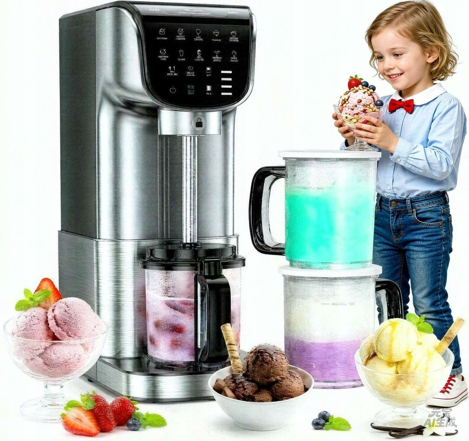 ICE CREAM AND YOGURT MACHINES AUTOMATION 500W 12PROGRAMS 3 CONTAINERS