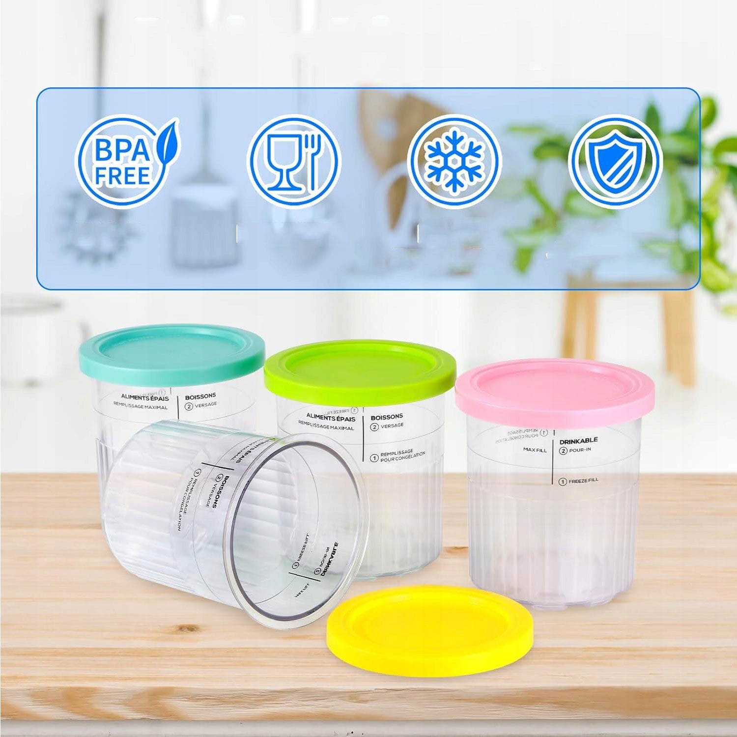 ICE CREAM CONTAINERS NINJA NC500 NC501, ICE CREAM CONTAINERS 680 ML Packaging status original