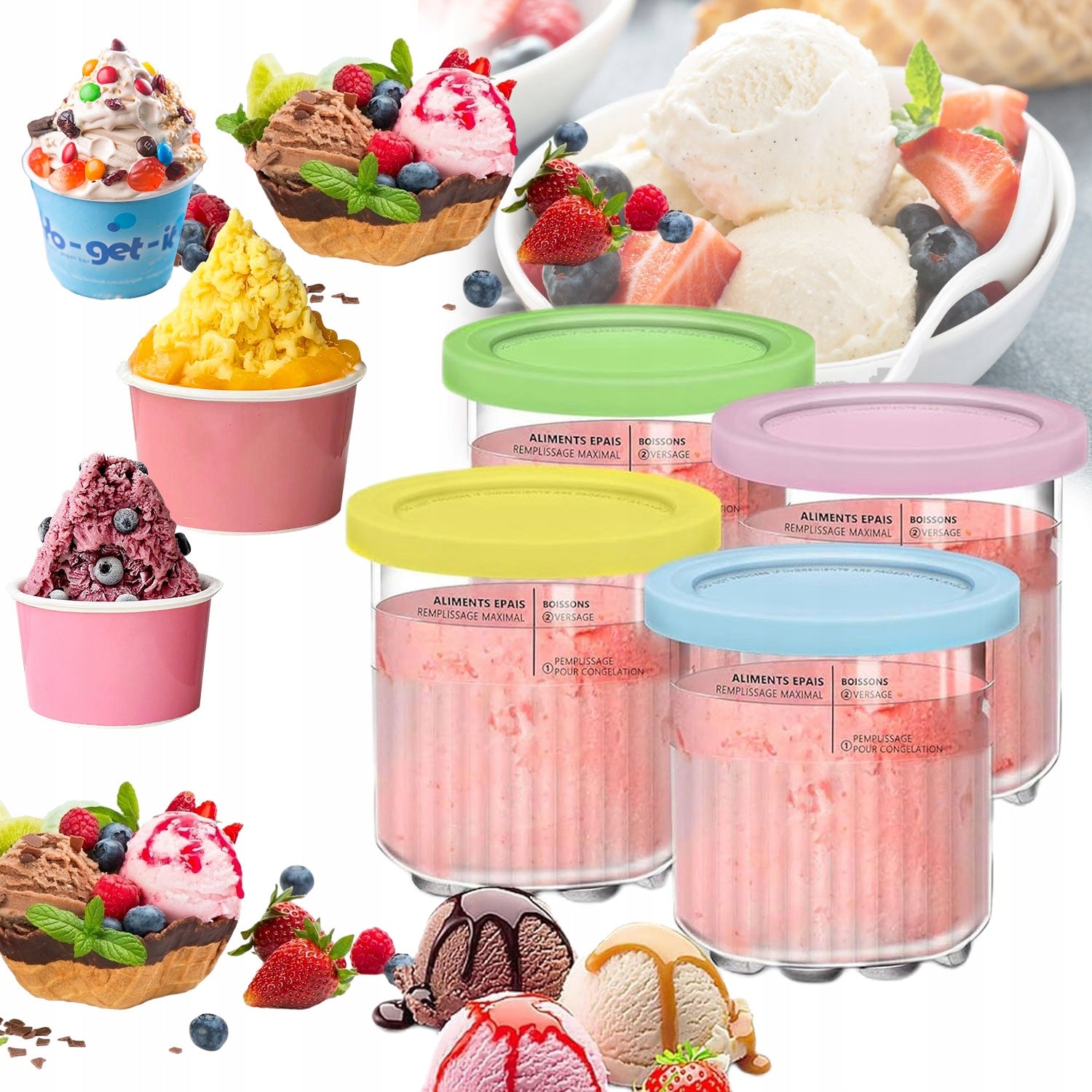 ICE CREAM CONTAINERS NINJA NC500 NC501, ICE CREAM CONTAINERS 680 ML