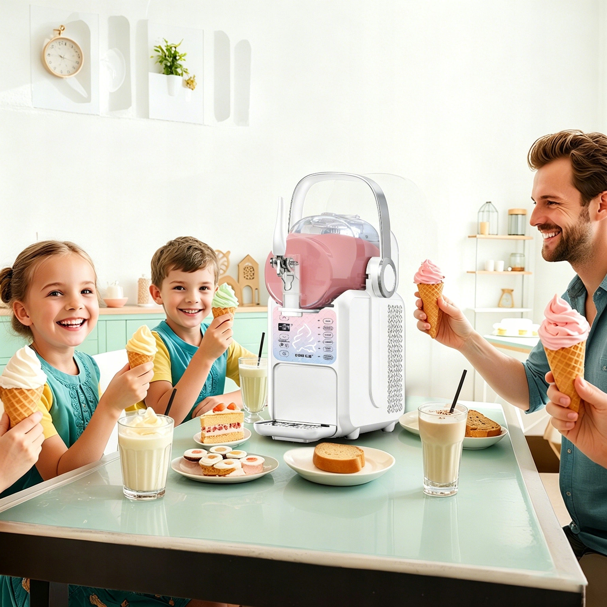 ICE CREAM MACHINE GSEICE HSC3L AUTOMATIC FROZEN DRINKS SLUSHY 6IN1 Dominant color white