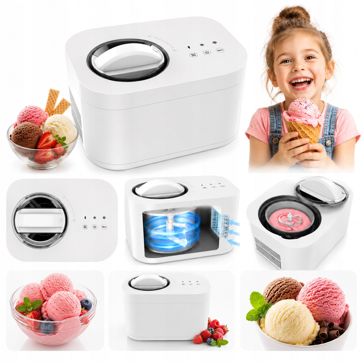 ICE CREAM MACHINE HOMEMADE ICE CREAM MACHINE BRIGHT Manufacturer code 016747