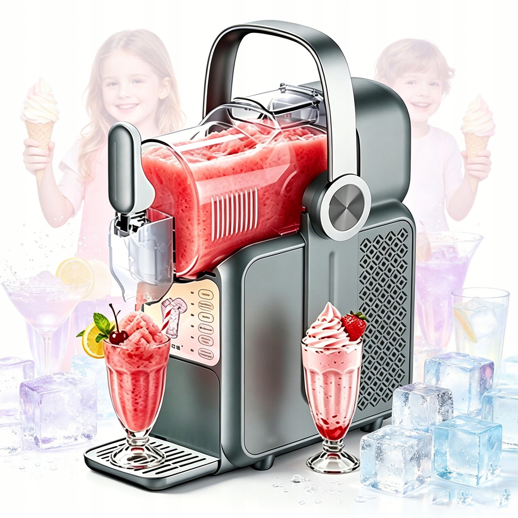 ICE CREAM MAKER AUTOMATIC 3L 6 MODES OF DRINKS, SLUSHY, ITALIAN ICE CREAM