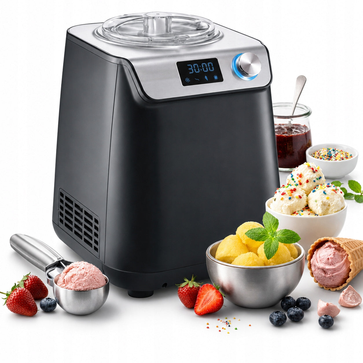 ICE CREAM MAKER SORBET YOGURT MAKER 2IN1 1.2L 135W MINI SEVERIN EZ 7407