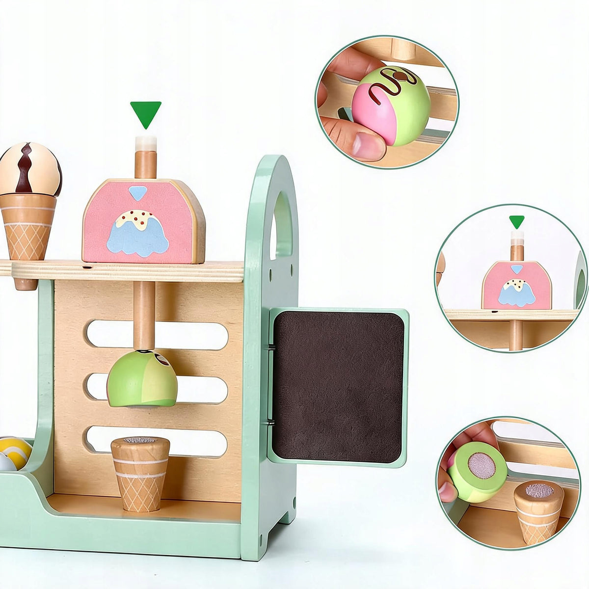 ICE CREAM PARLOR WOODEN SET IN ICE CREAM SHOP PERFECT FOR CHILDREN'S GIFT Packaging status original