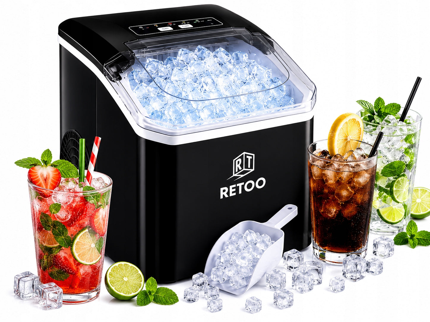ICE CUBE MACHINE 12kg/24h ICE MAKER 1,5L 120W Quiet Home