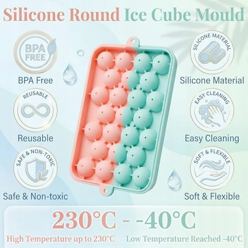 ICE CUBE MOLDS SILICONE ROUND 2 PIECES PLIERS Silicone SET Brand no brand