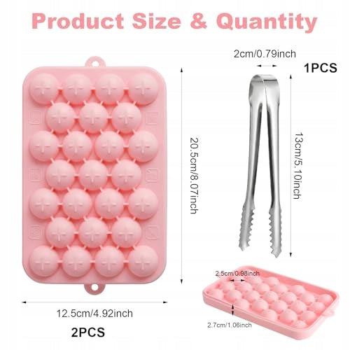 ICE CUBE MOLDS SILICONE ROUND 2 PIECES PLIERS Silicone SET Manufacturer code Bez marki