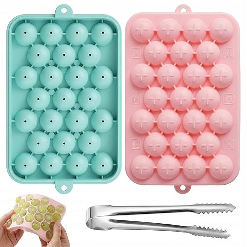 ICE CUBE MOLDS SILICONE ROUND 2 PIECES PLIERS Silicone SET