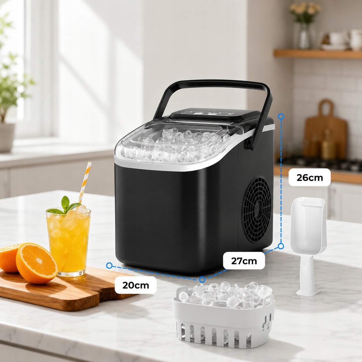 ICE MAKER 12KG 24H 2 CUBE SIZES SELF-CLEANING 1,2L Brand no brand