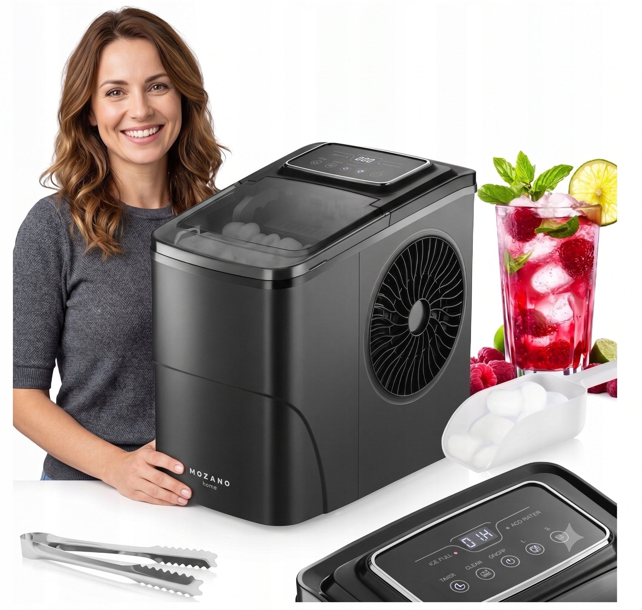 ICE MAKER 12KG HOMEMADE CUBE MACHINE 160W MOZANO EXPRESS ICE