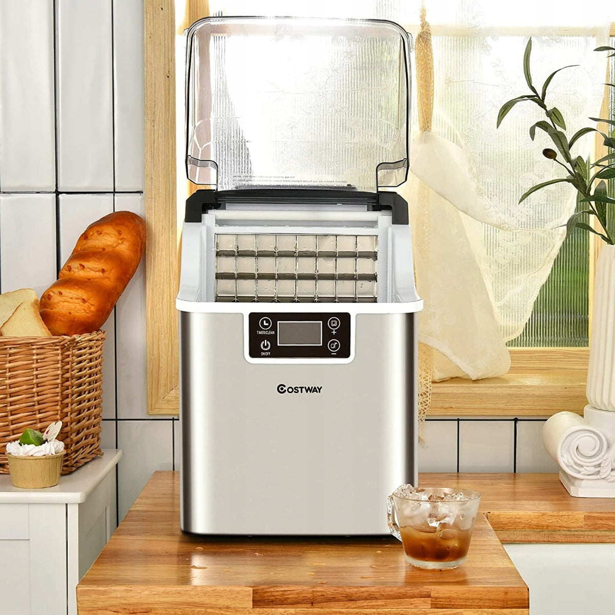 ICE MAKER 18 KG 24H 24 CUBES LCD SELF-CLEANING 3,2 L Brand Costway