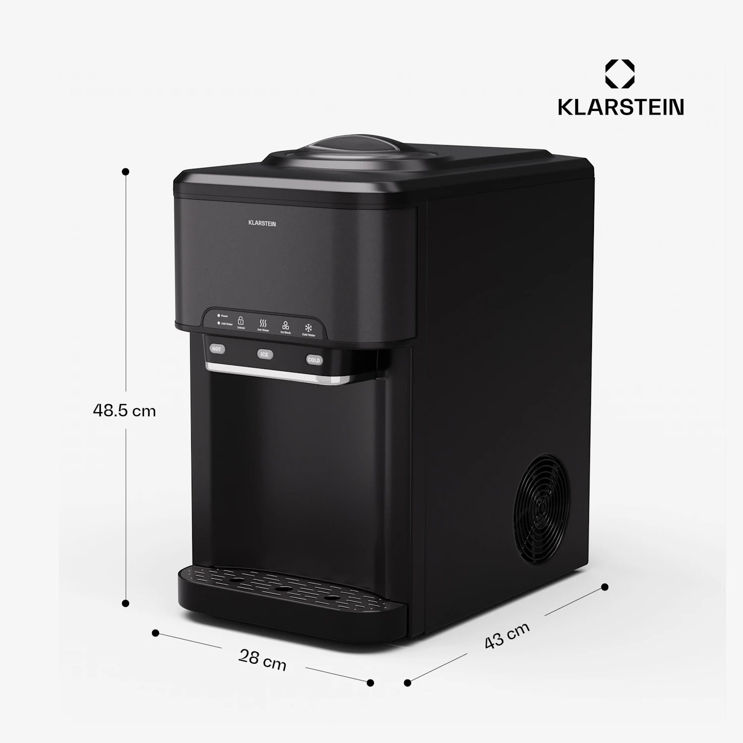 ICE MAKER 3IN1 KLARSTEIN CUBE MACHINE WATER DISPENSER 20KG/24H Dominant color black