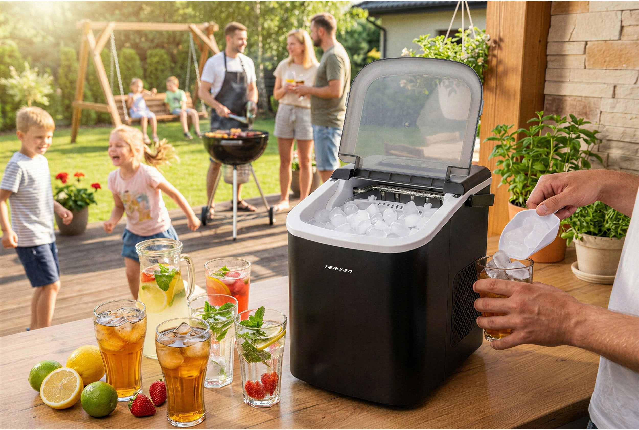 ICE MAKER BLACK 112W FAST EFFICIENT ANKLE MACHINE 12kg/24h Manufacturer code 342001