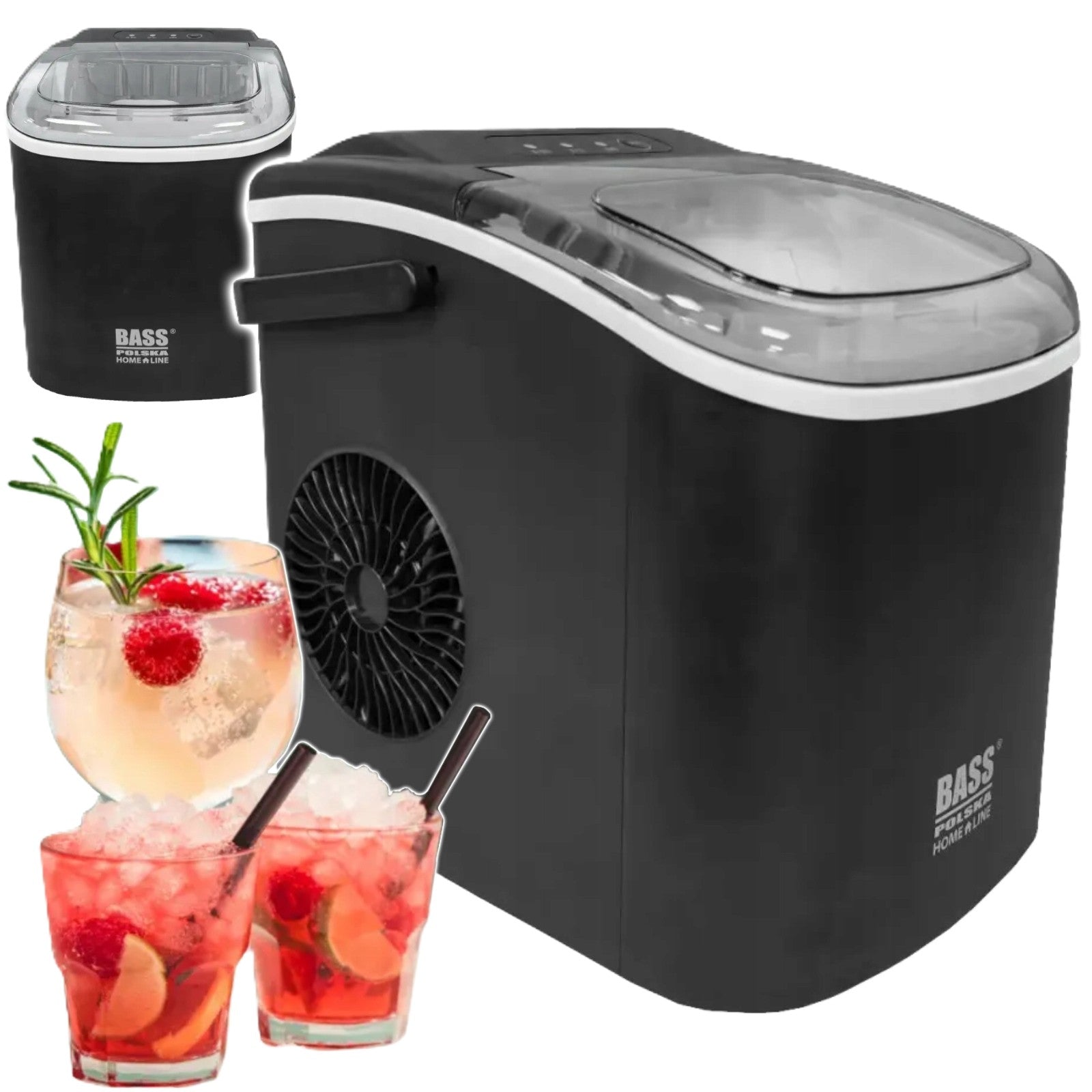 ICE MAKER BLACK 12kg ICE 230V ICE MAKER ICE CUBES EFFICIENT Manufacturer code 10001