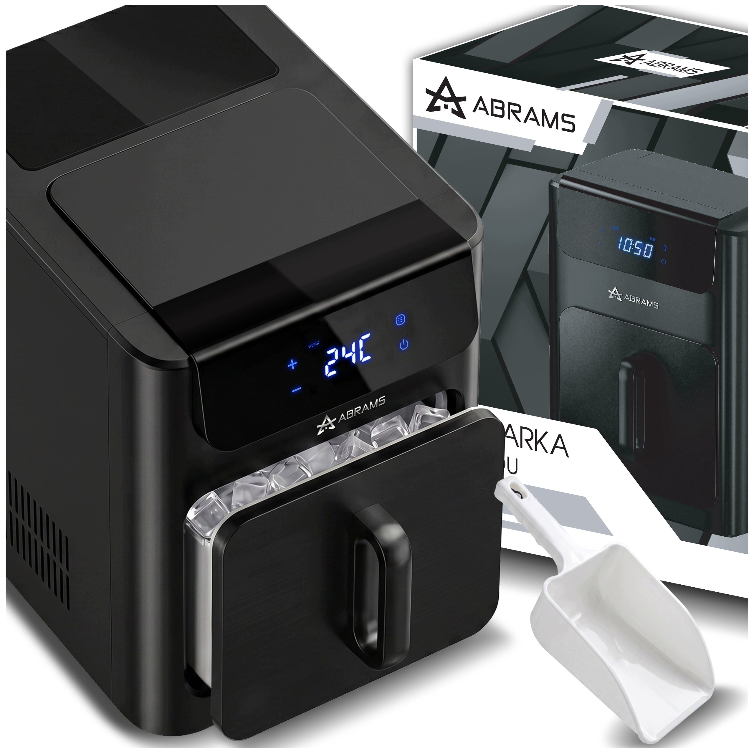 ICE MAKER CUBE MACHINE 25KG/24H QUIET FAST EFFICIENT + SPATULA