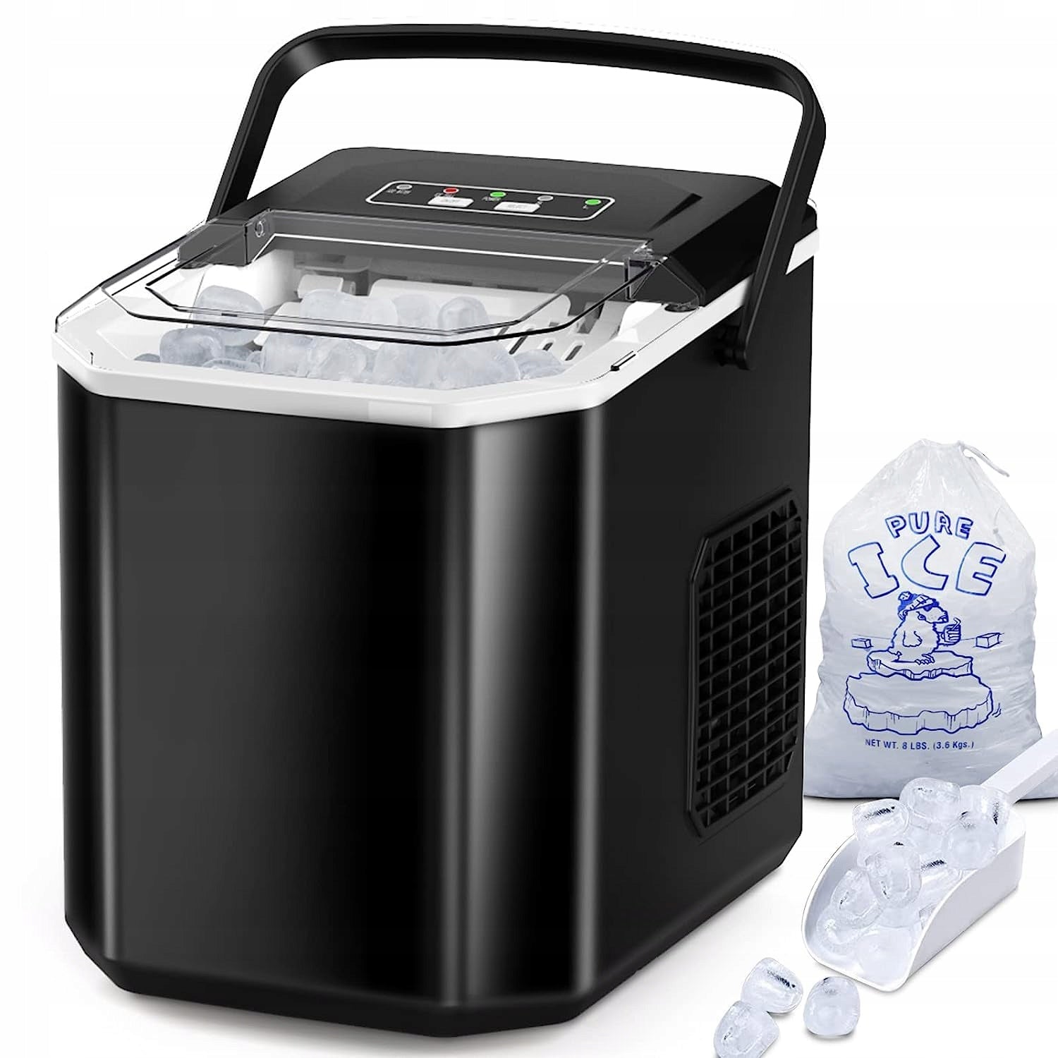 ICE MAKER Fooing WITH VIEWING WINDOW 2 CUBE SIZES 1,3 L