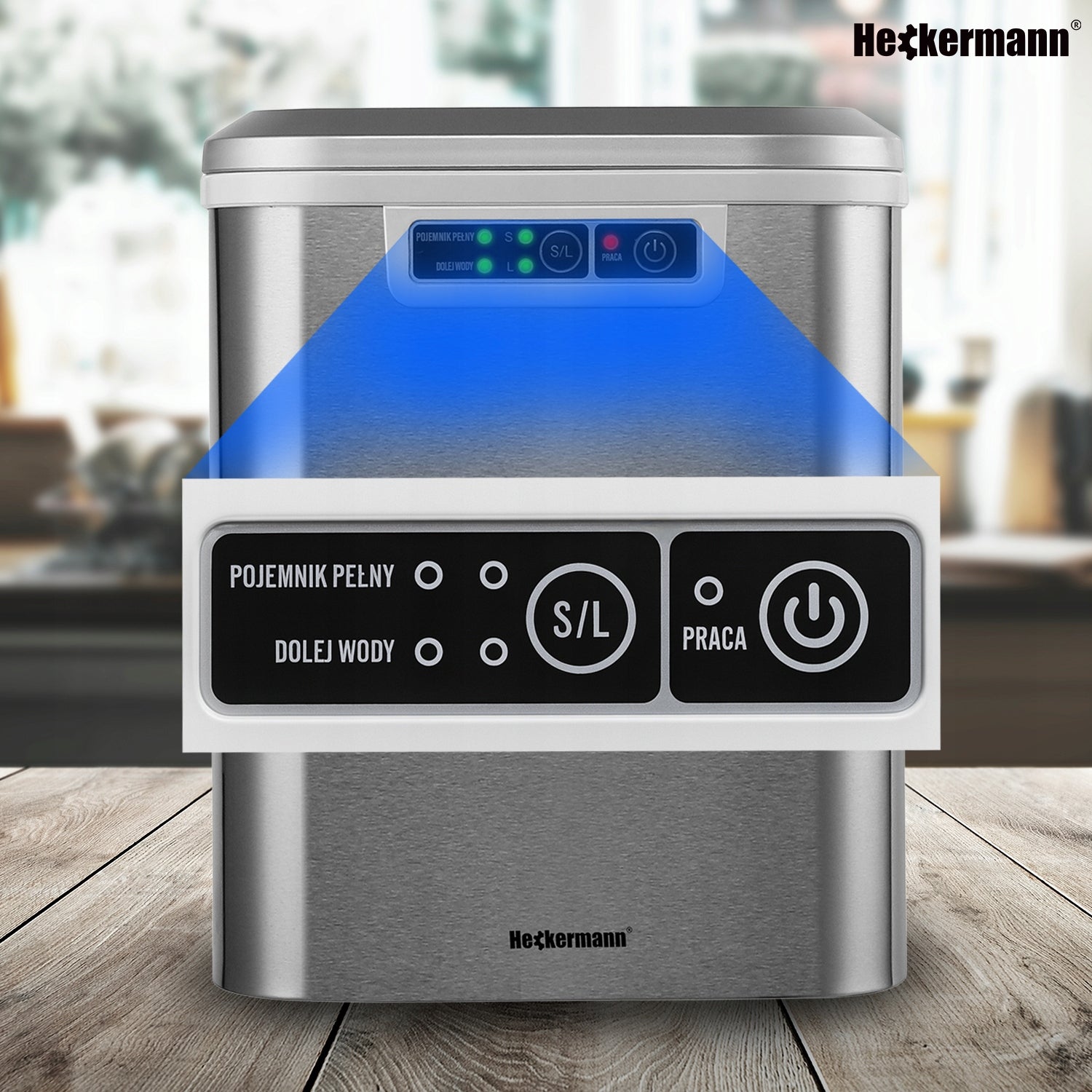 ICE MAKER HOME CUBE MACHINE 15kg EXPRESS ICE FOR DRINK 150W Brand Heckermann