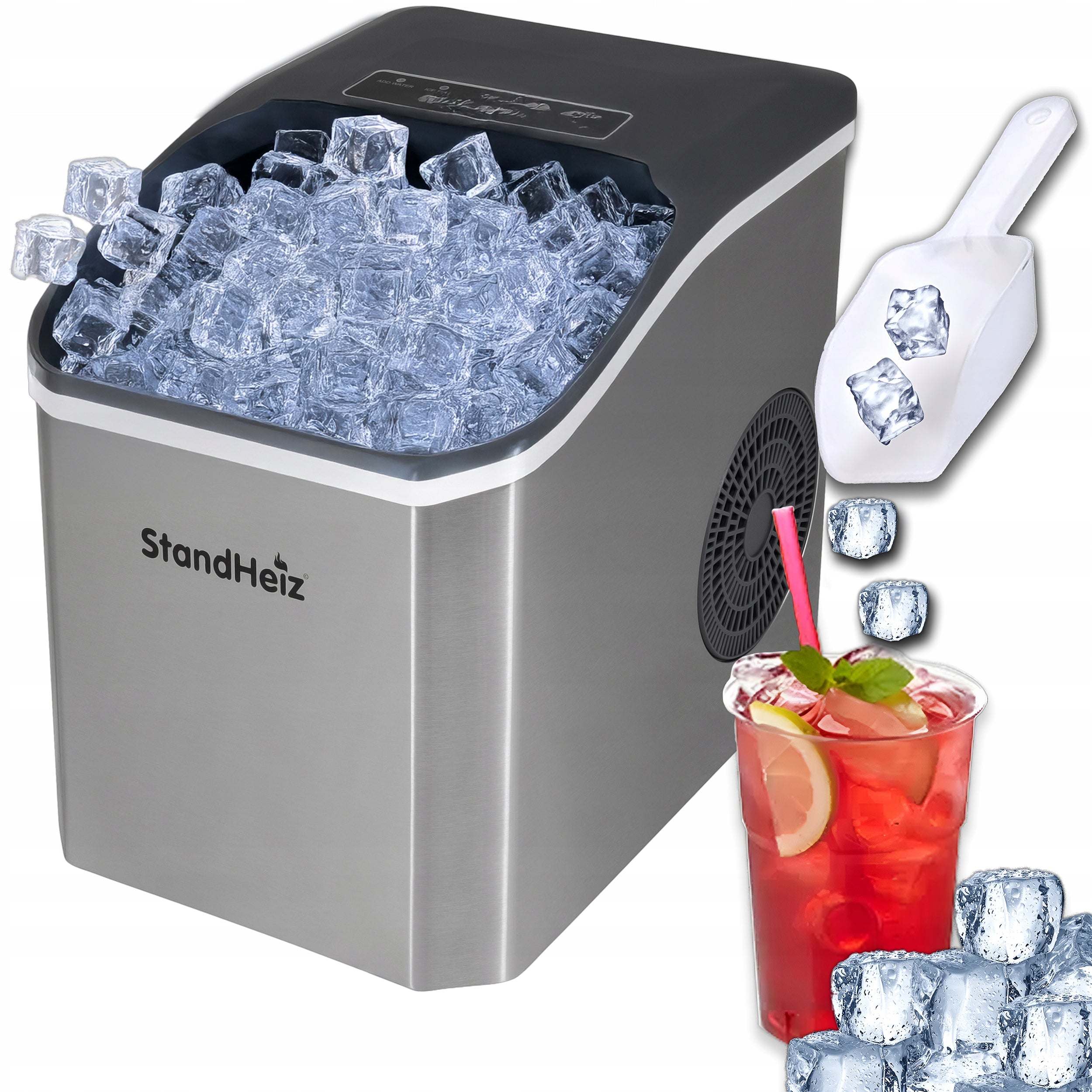 ICE MAKER HOME SMALL SILVER ICE 12KG 230V StandHeiz