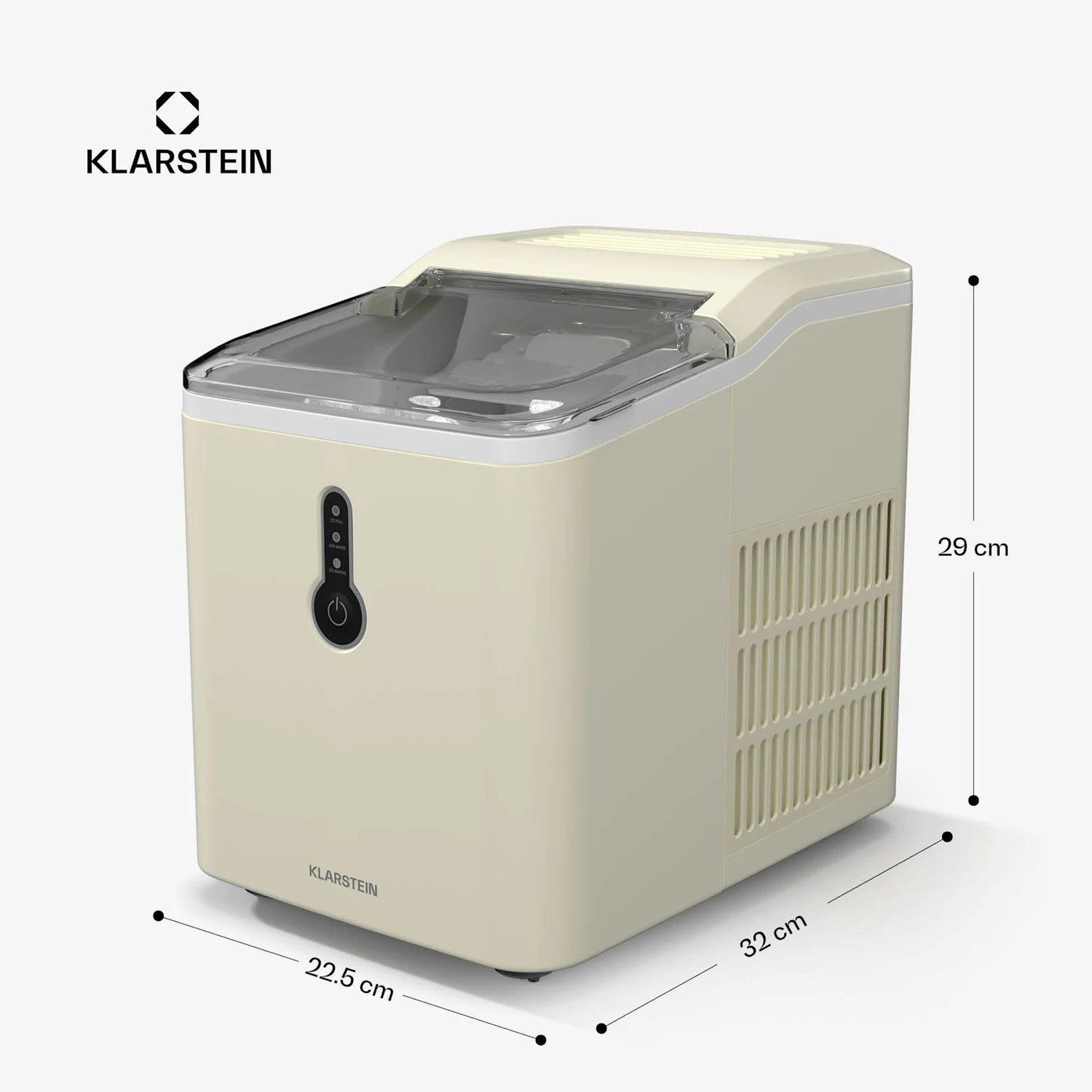 ICE MAKER KLARSTEIN CUBE MACHINE 12 KG/24 H 1,5L HOMEMADE ICE Dominant color beige
