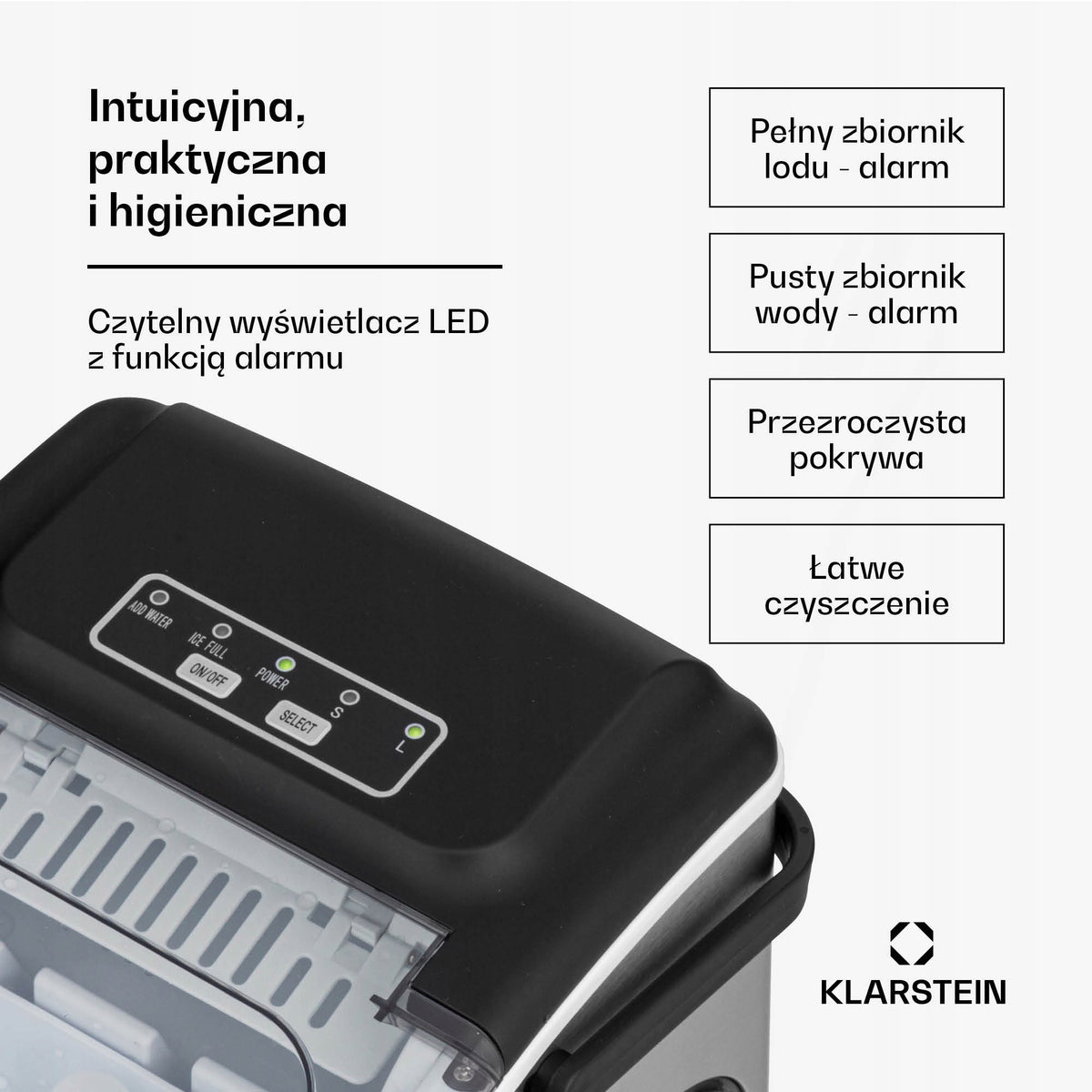 ICE MAKER KLARSTEIN HOMEMADE CUBE MACHINE 12KG/24H 1,3L SILVER Brand Klarstein