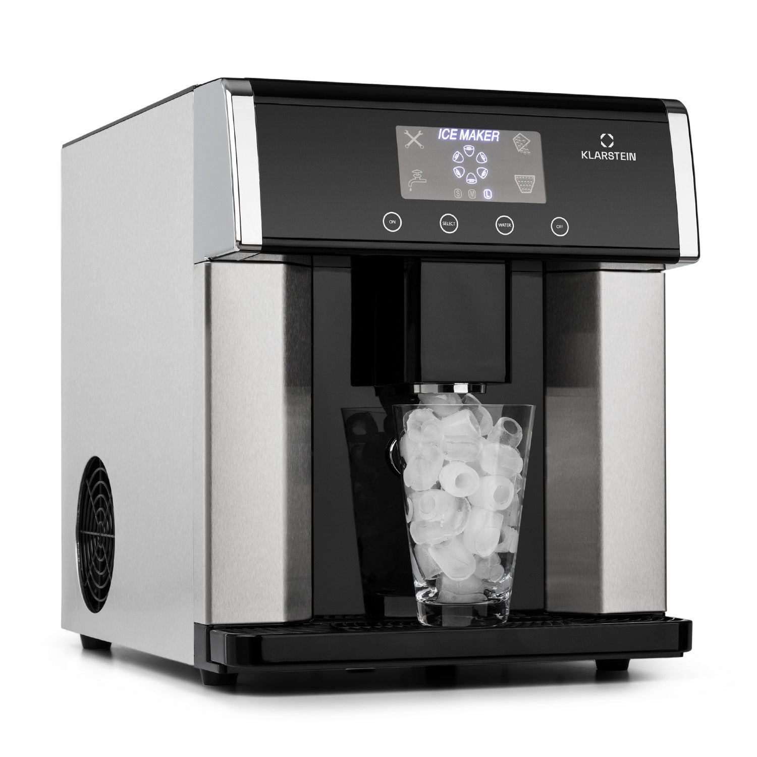 ICE MAKER KLARSTEIN HOMEMADE CUBE MACHINE 15KG/24H 3L BLACK Dominant color silver/gray