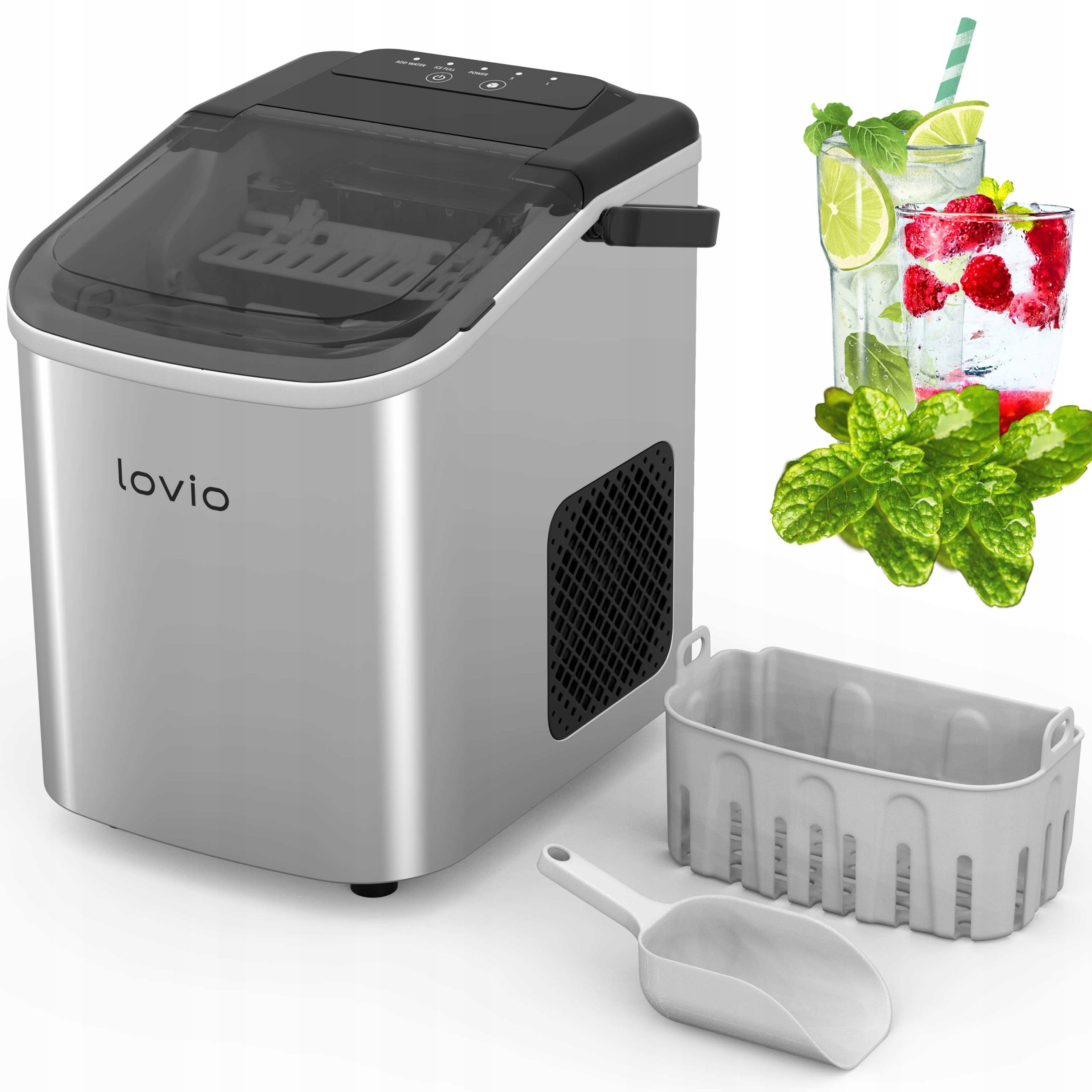 ICE MAKER LOVIO 10KG HOME PORTABLE QUIET EXPRESS ICE 24H Packaging status original