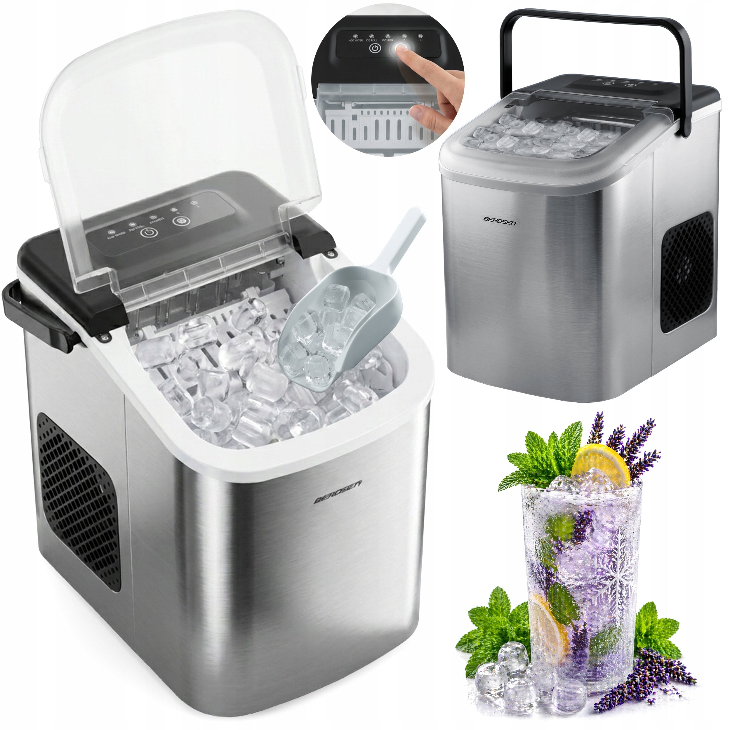 ICE MAKER SILVER 112W FAST EFFICIENT ANKLE MACHINE 12kg/24h