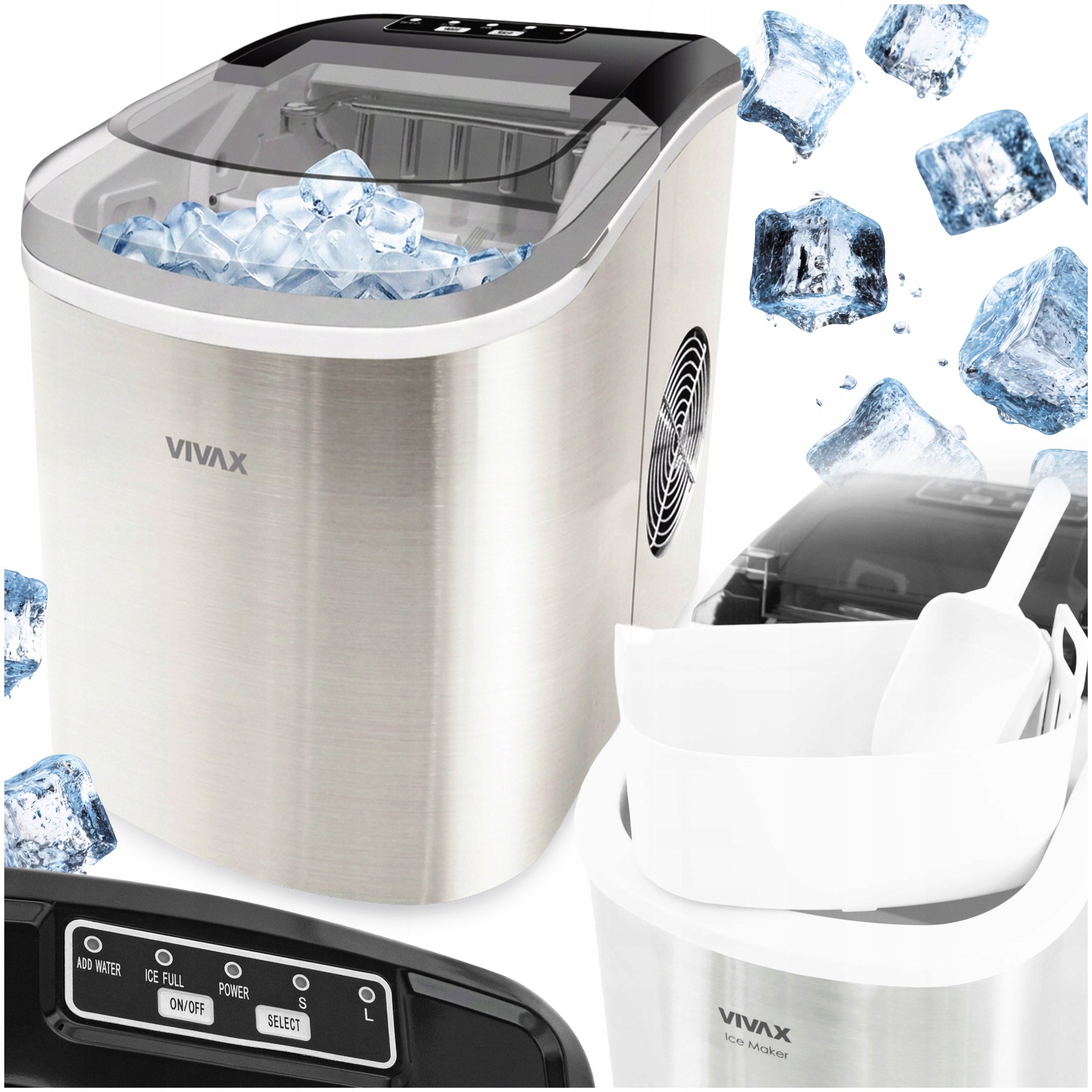 ICE MAKER VIVAX SILVER ICE CUBE CONTAINER 240W