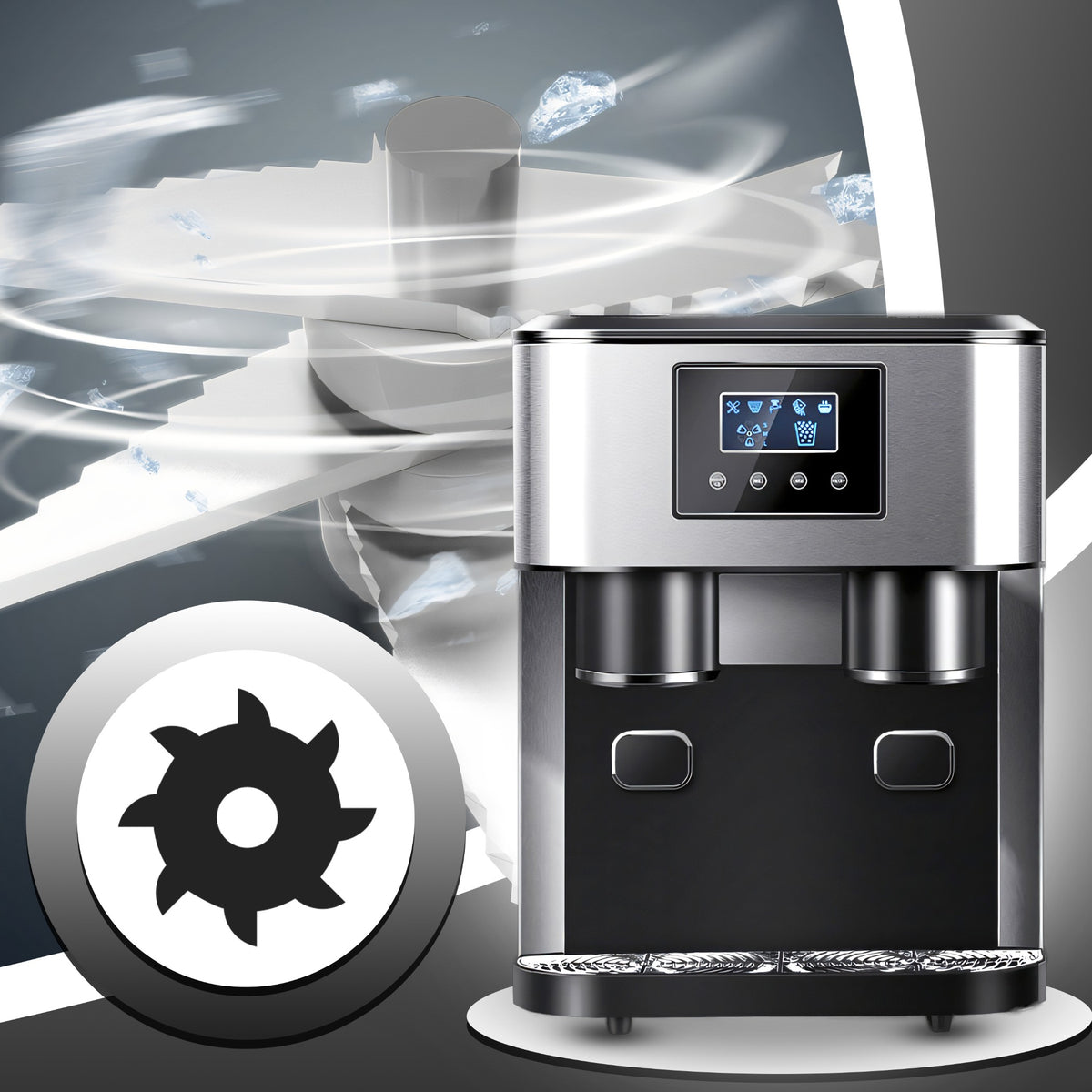 ICE MAKER WATER DISPENSER CRUSHER 3in1 380W LED TOUCH PANEL Brand ICE CHEF