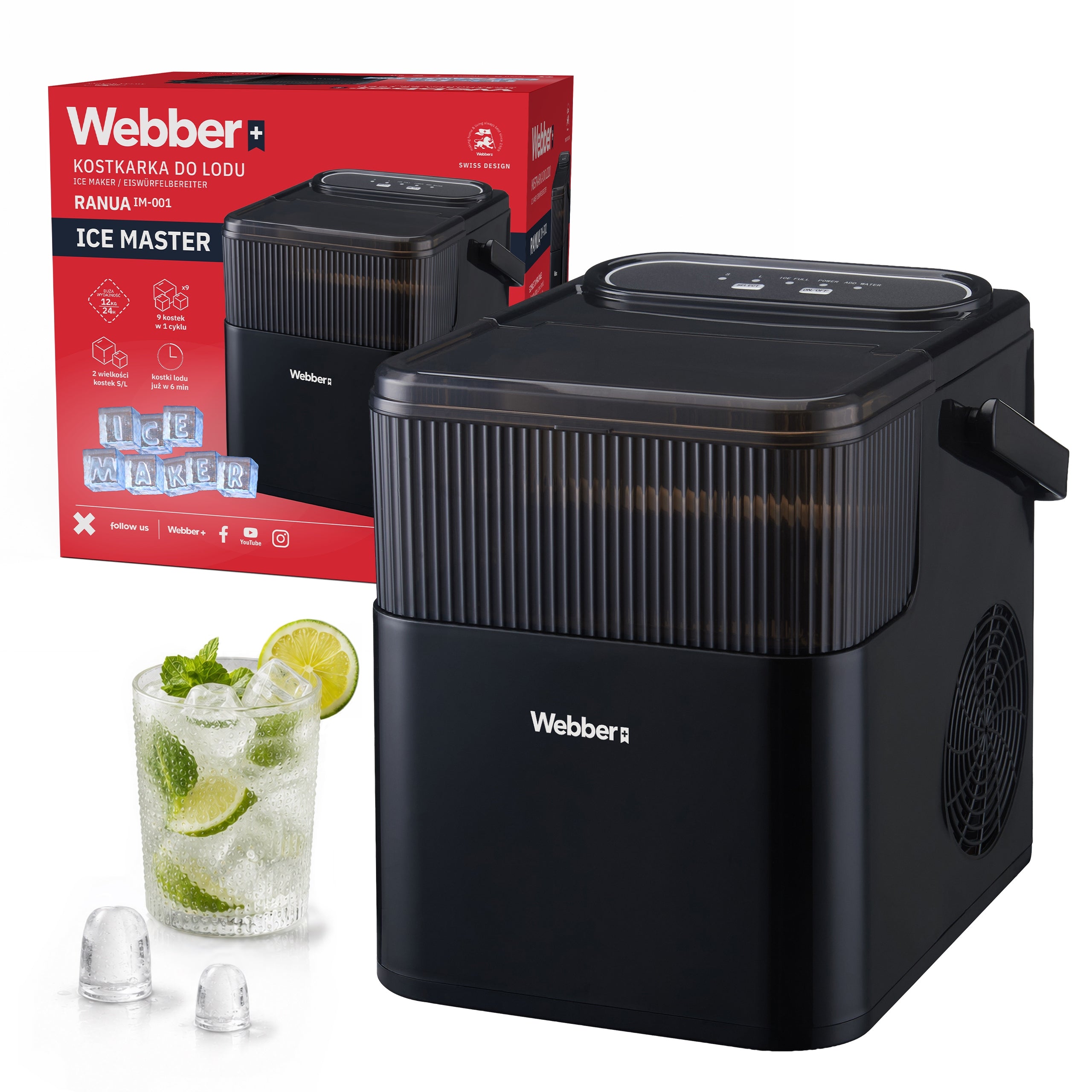ICE MAKER WEBBER RANUA IM-001 ICE MASTER 12KG/24H 165W BLACK 2