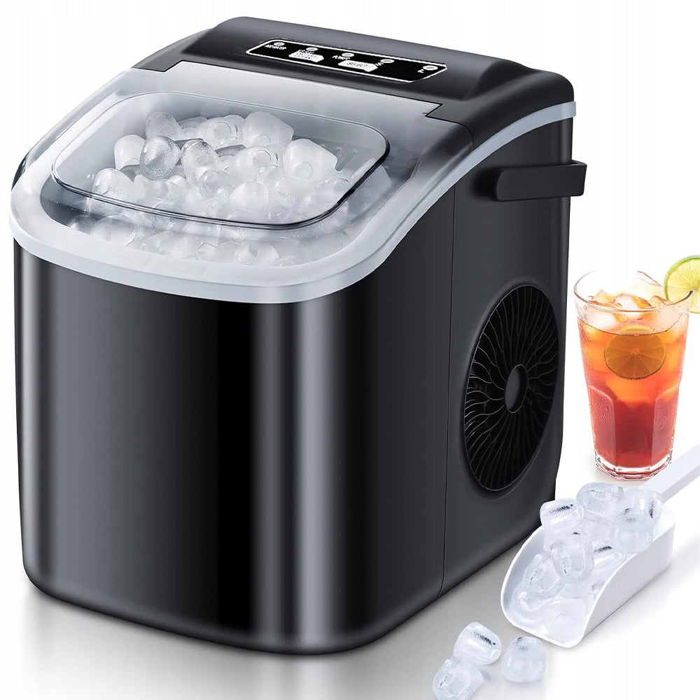 ICE MAKER WITH AUTOMATIC SHUT-OFF FUNCTION AND TRANSPARENT LID