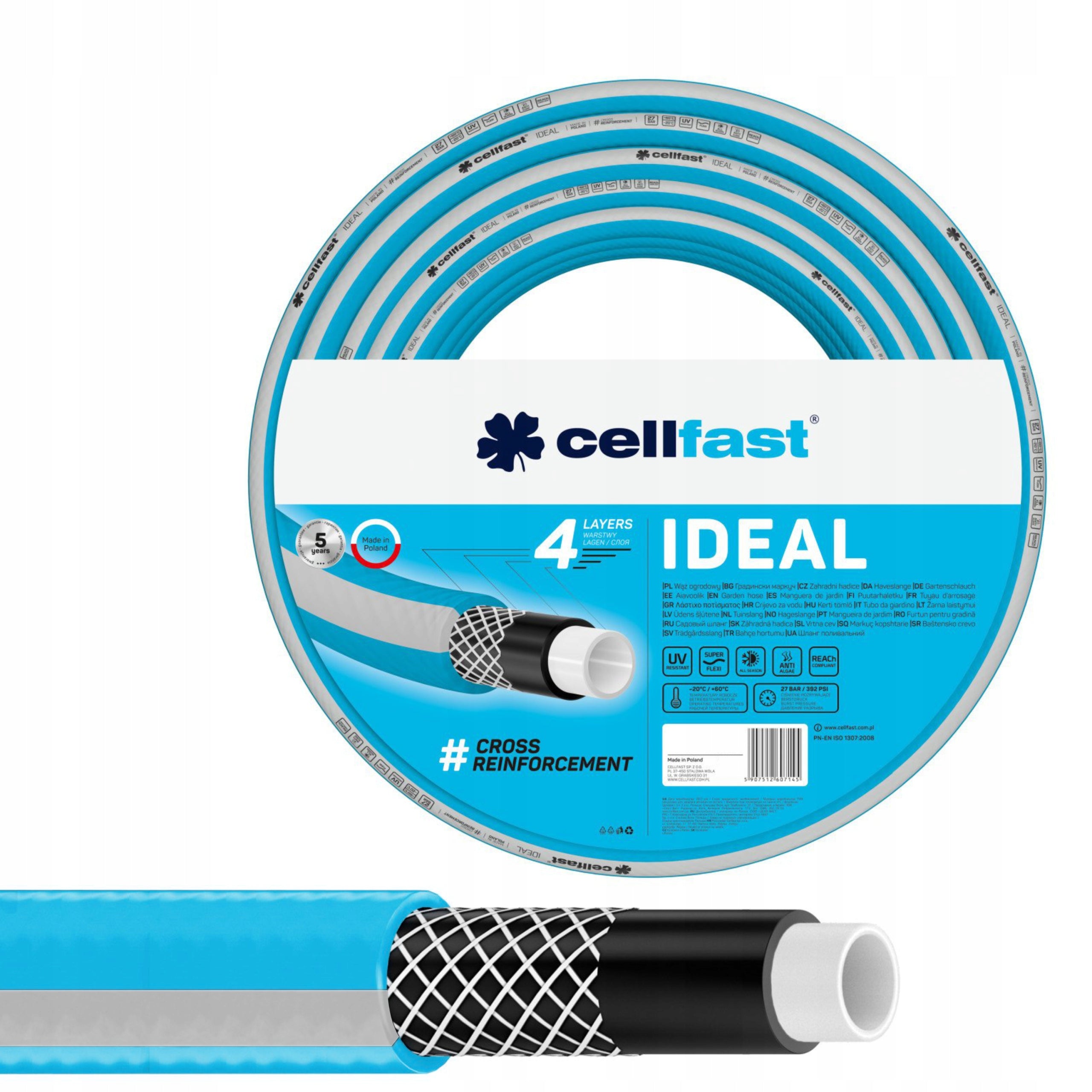 IDEAL GARDEN HOSE 4 LAYERS 27 BAR 3/4" 30m NON-TWISTING