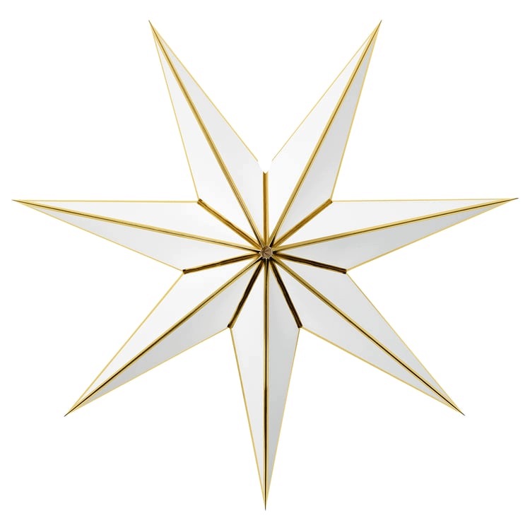 IKEA STRALA Lampshade, white paper gold color, 70 cm star