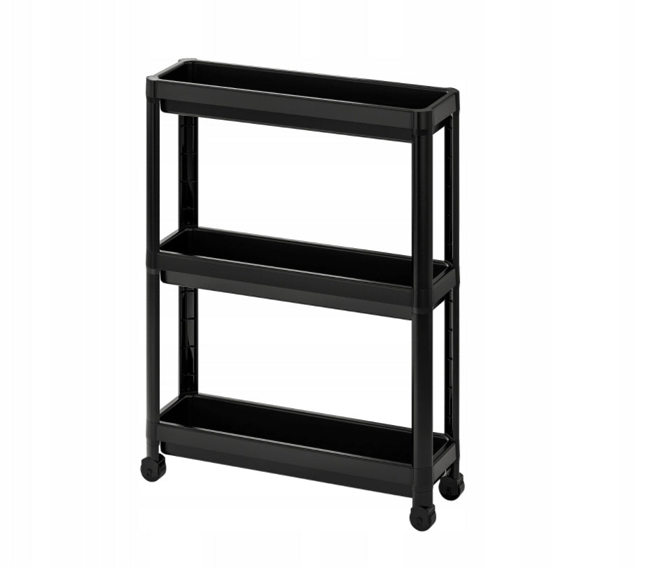 IKEA VESKEN Black TROLLEY BATHROOM SHELVING UNIT shelf