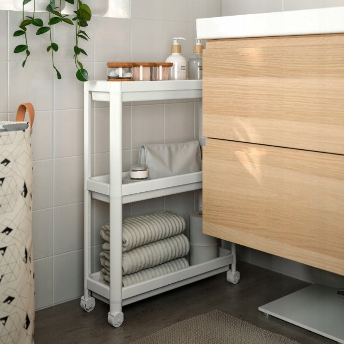 IKEA VESKEN White TROLLEY BATHROOM SHELVING UNIT shelf Furniture color white