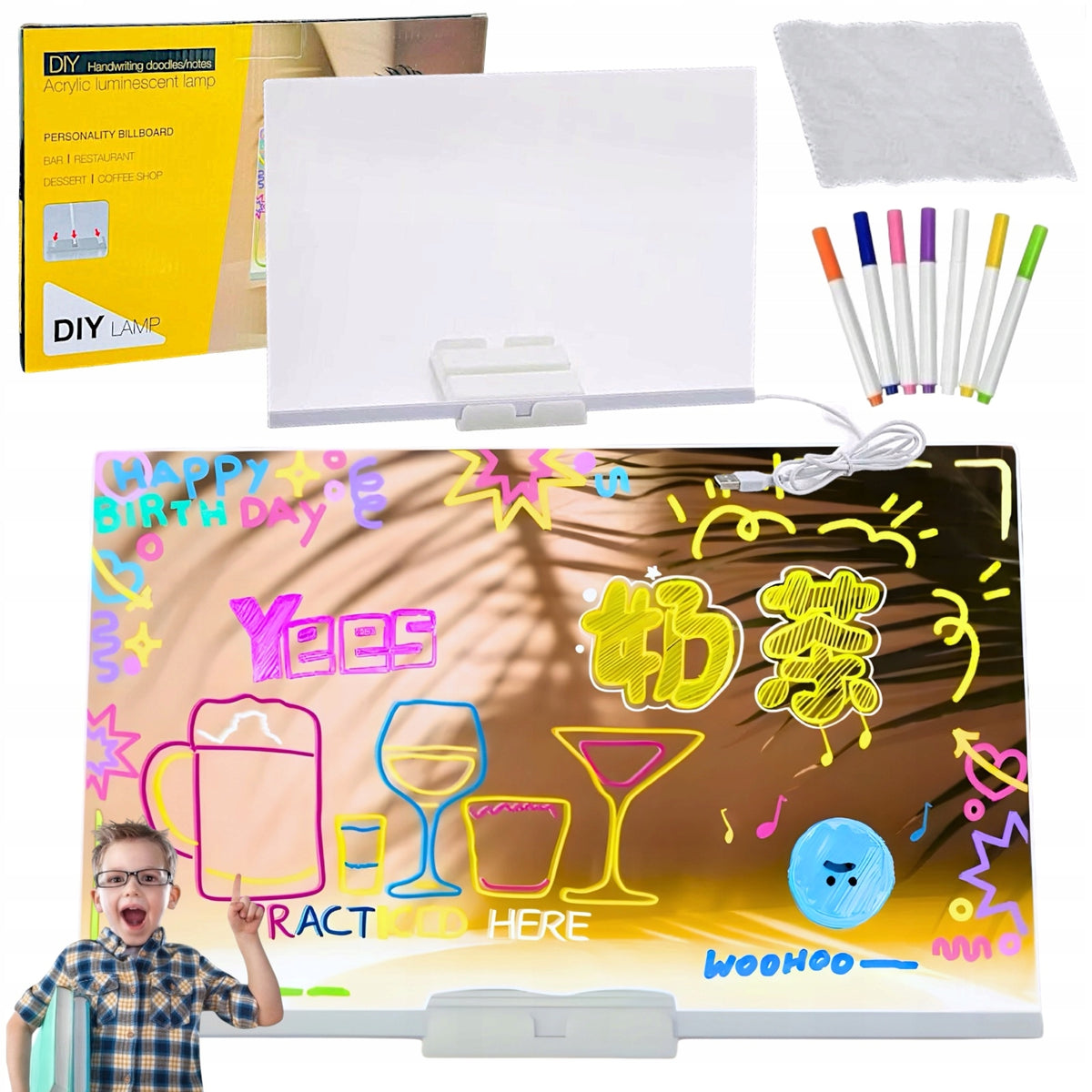 ILLUMINATED LED DRAWING BOARD GLOWING EDUCATIONAL TOY sky_pl